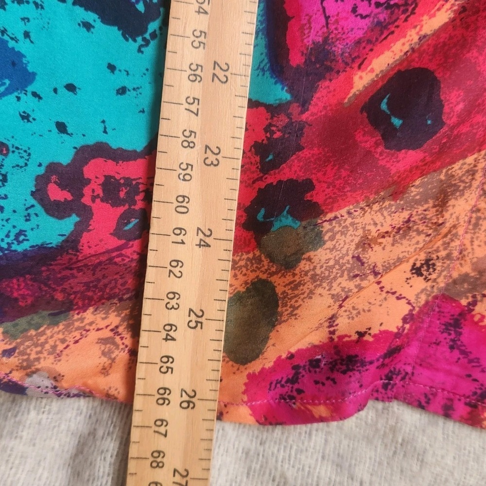 Vintage Silk Button Up Women's Size S Relaxed Colorful Artsy 80s 90s Abstract‎ - Picture 7 of 7